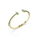 Matrix cuff, Mixed cuts, Green, Gold-tone plated